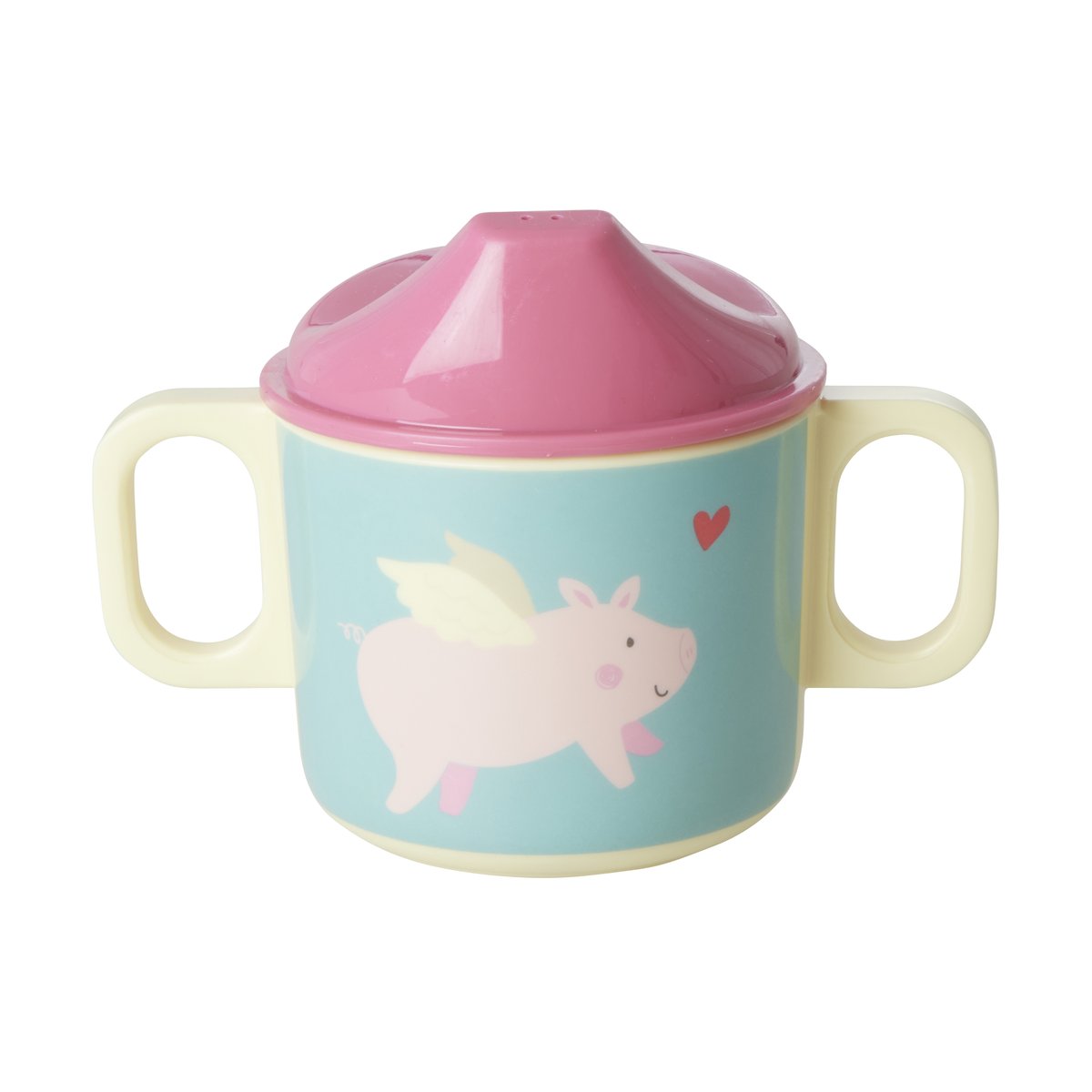 RICE Rice children's mug with two handles 20 cl Flying pig