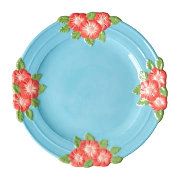 Rice Embossed Flower ceramic plate Ø25.5 cm - Mint - RICE