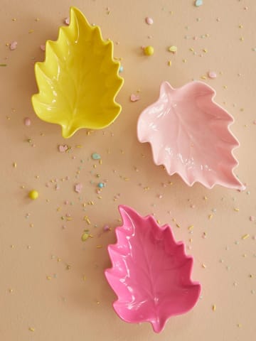 Rice Leaf serving bowl melamin 3 pieces - Pink-yellow-fuchsia - RICE