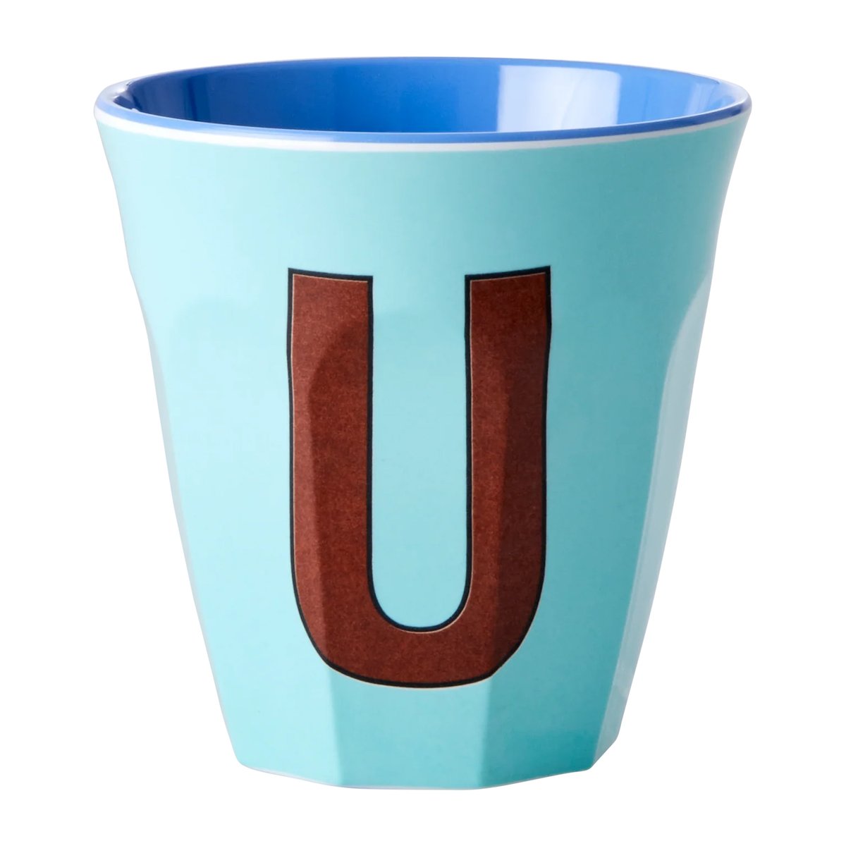 RICE Rice melamin cup medium letter - U 30 cl Mint | Scandinavian Design | Coffee cups | Blue