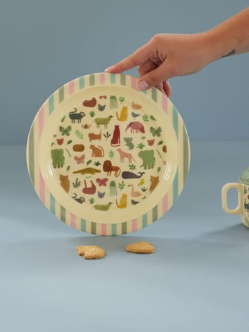 Rice melamine children's plate Ø22 cm - Sweet Jungle Print - RICE