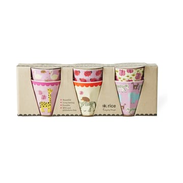 Rice melamine cup small 6-pack - Wildlife pink - RICE