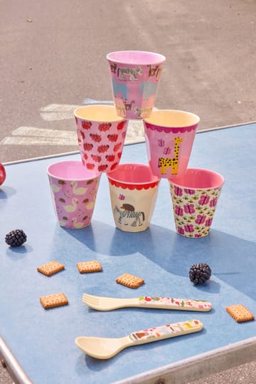 Rice melamine cup small 6-pack - Wildlife pink - RICE