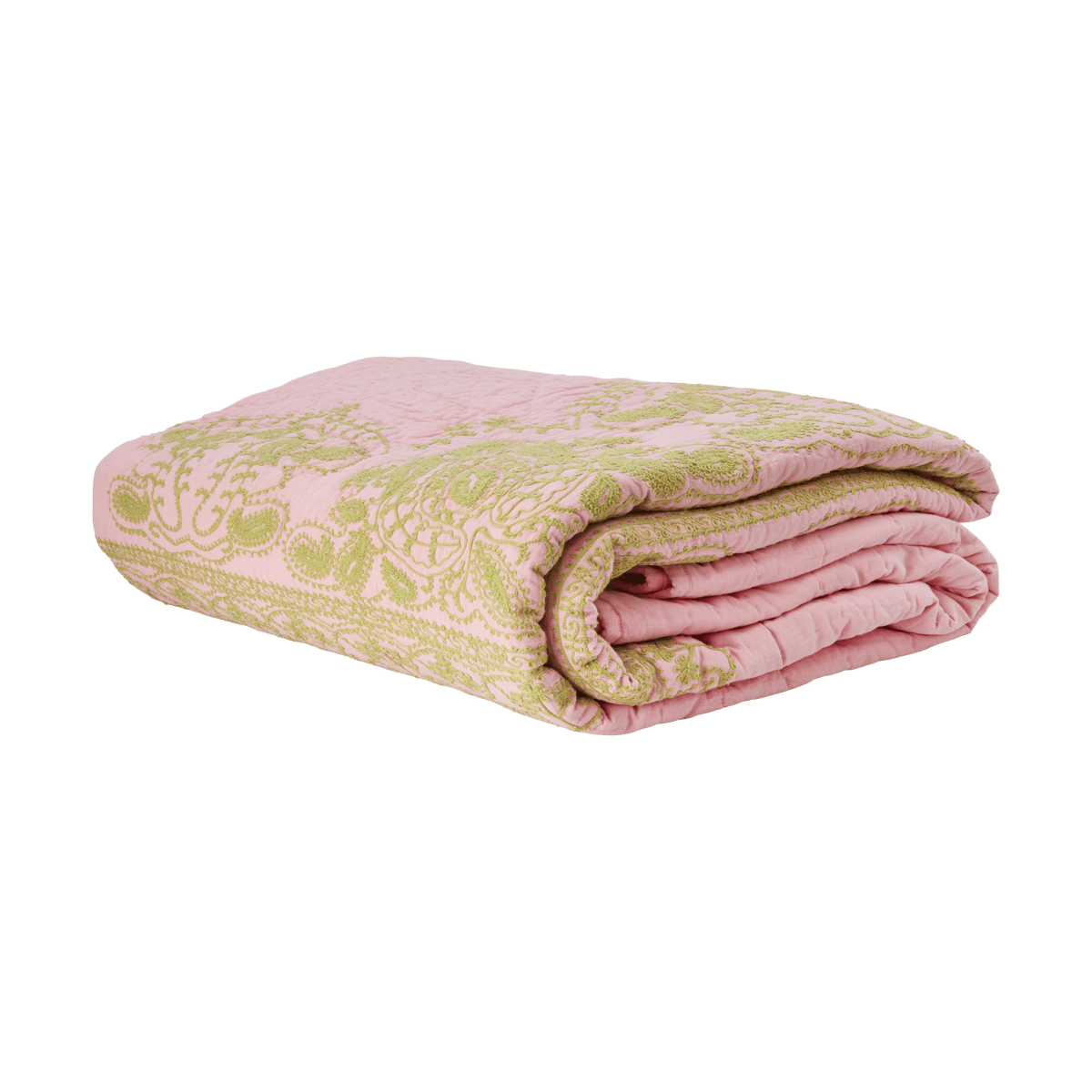 RICE Rice quilted bedspread 225x225 cm Soft pink