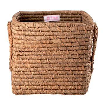 Rice raffia box with handle 20x20 cm - Tea - RICE