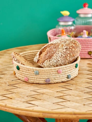 Rice raffia storage basket low Ø25 cm - Natural - RICE