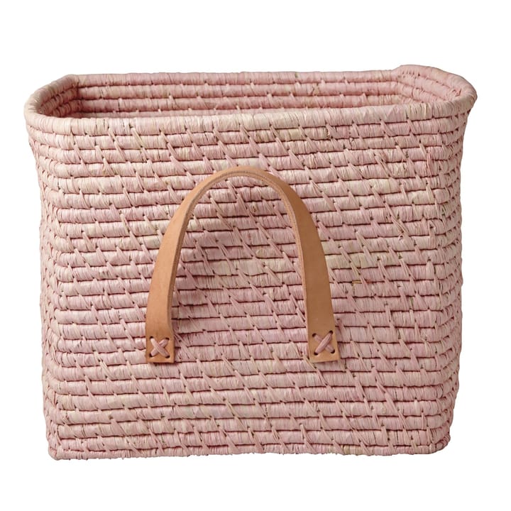 Rice raffia storage basket - pink - RICE