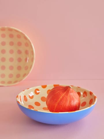 Rice salad bowl melamine Ø29.9 cm - Orange dots-blue - RICE