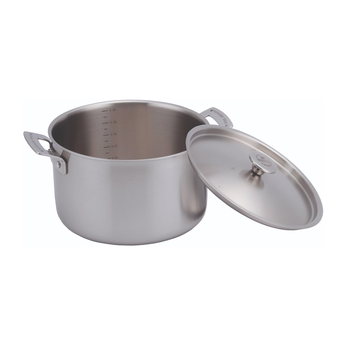 Ronneby Bruk Inox casserole stainless steel sauce pan  lid 6 l