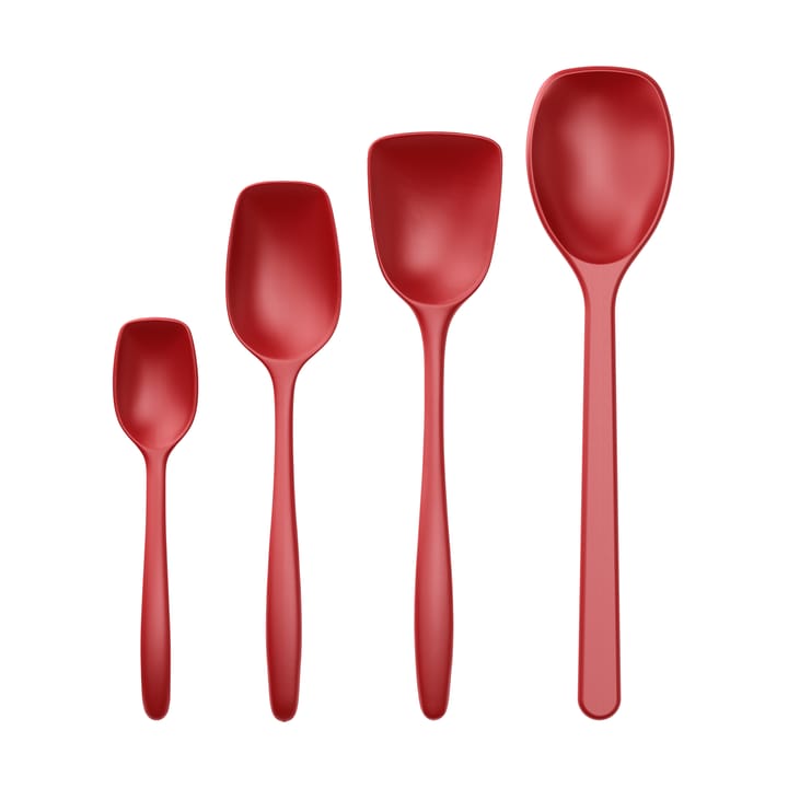 Classic cooking spoon set 4 pieces - Red - Rosti