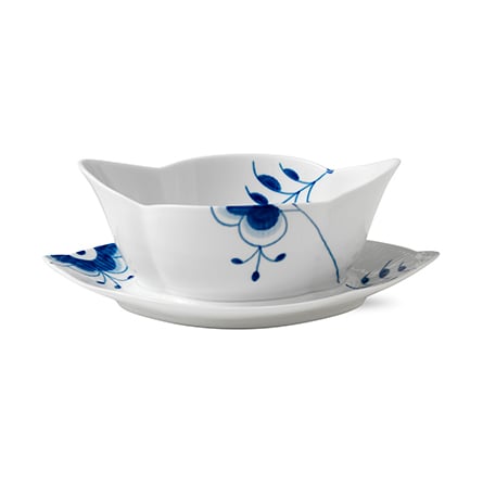 Royal Copenhagen Blue Fluted Mega sauce bowl with saucer 55 cl