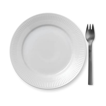 White Fluted plate - Ø 19 cm - Royal Copenhagen