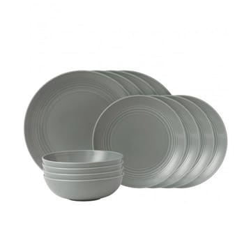 Maze plate set 12 pieces - dark grey - Royal Doulton