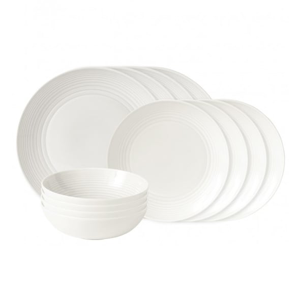 Royal Doulton Maze plate set 12 pieces white