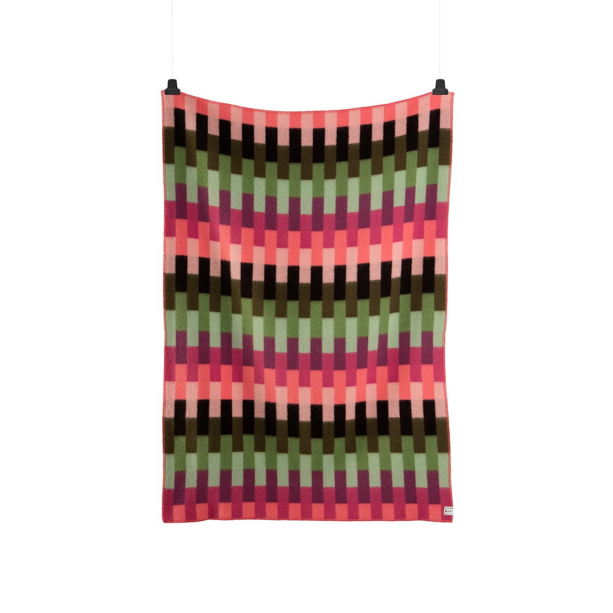 Røros Tweed Åsmund bold blanket 135x200 cm Pink-green