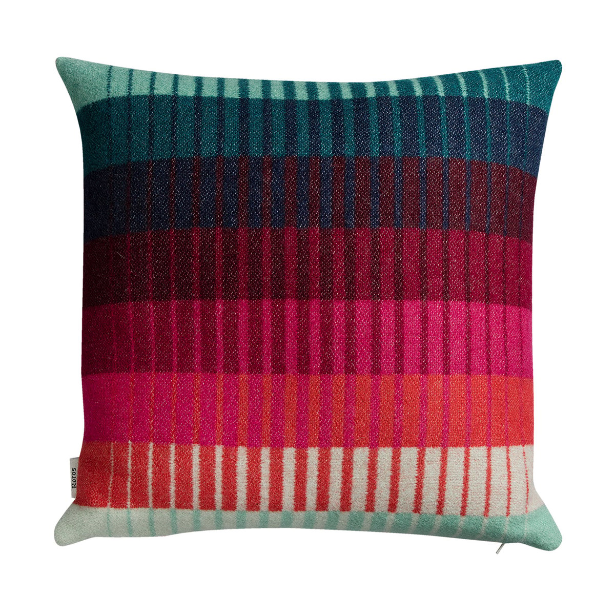 Røros Tweed Åsmund gradient cushion 50x50 cm Red-turquoise