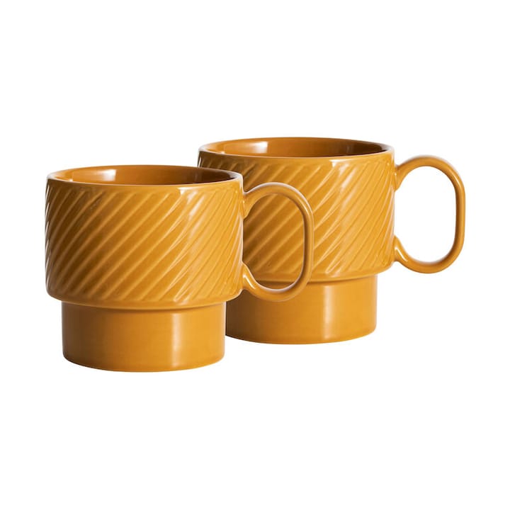 Coffee & More tea mug 2-pack - Yellow - Sagaform