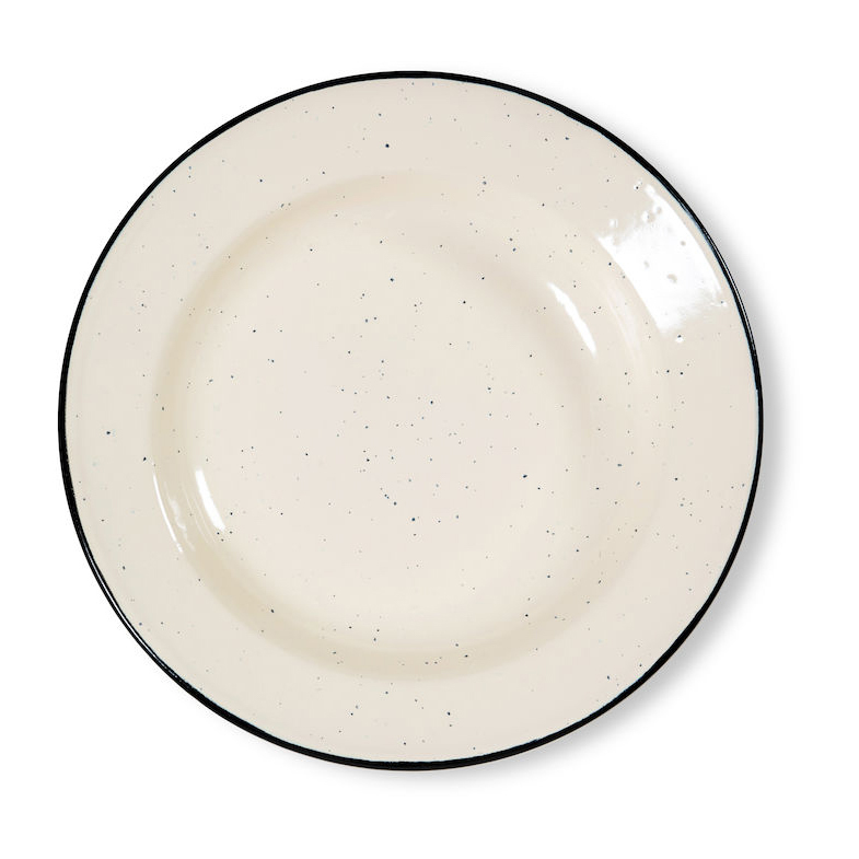 Plate, enamel, green-grey/white, Ø 26 cm, Enamel tableware