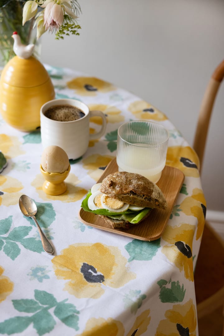 Eden waxed tablecloth Ø180 cm, Yellow Sagaform