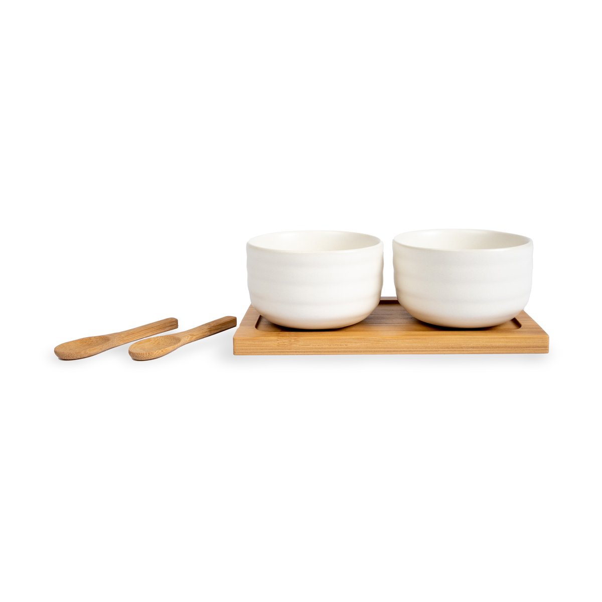 Sagaform Ellen bowl set with spoon 17 cl Bone white/brown