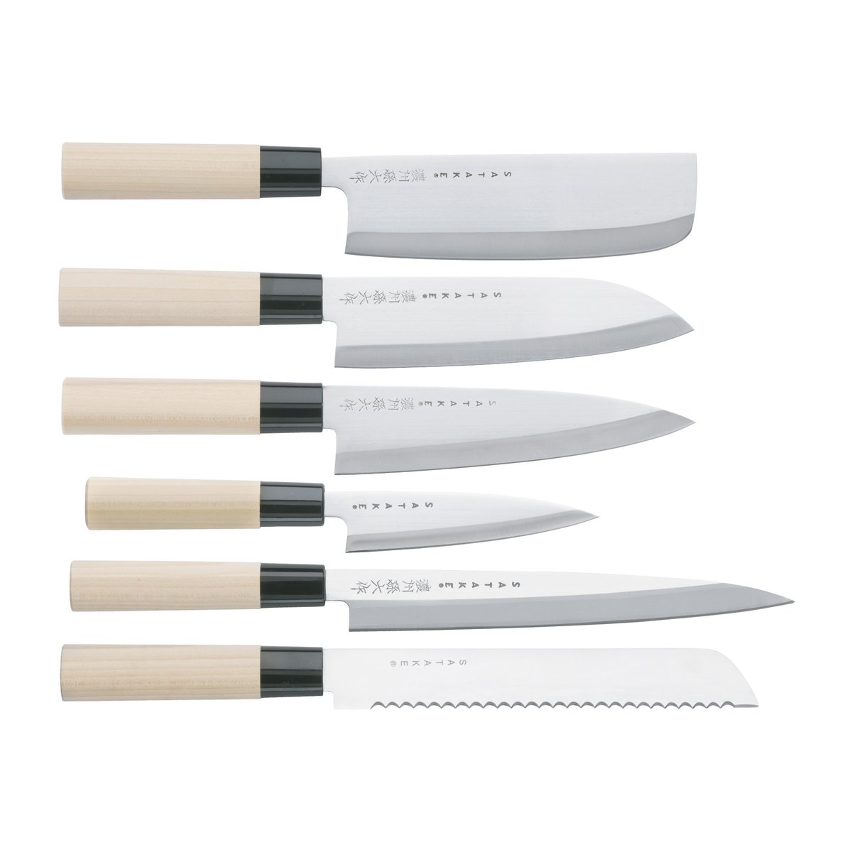 Satake Knife set in balsa box 35x38 cm 6 pieces