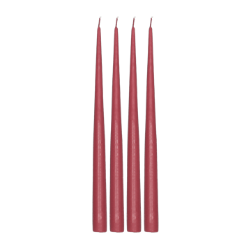 Atmosphere long candle 4 pack 32 cm - Dark red - Scandi Essentials