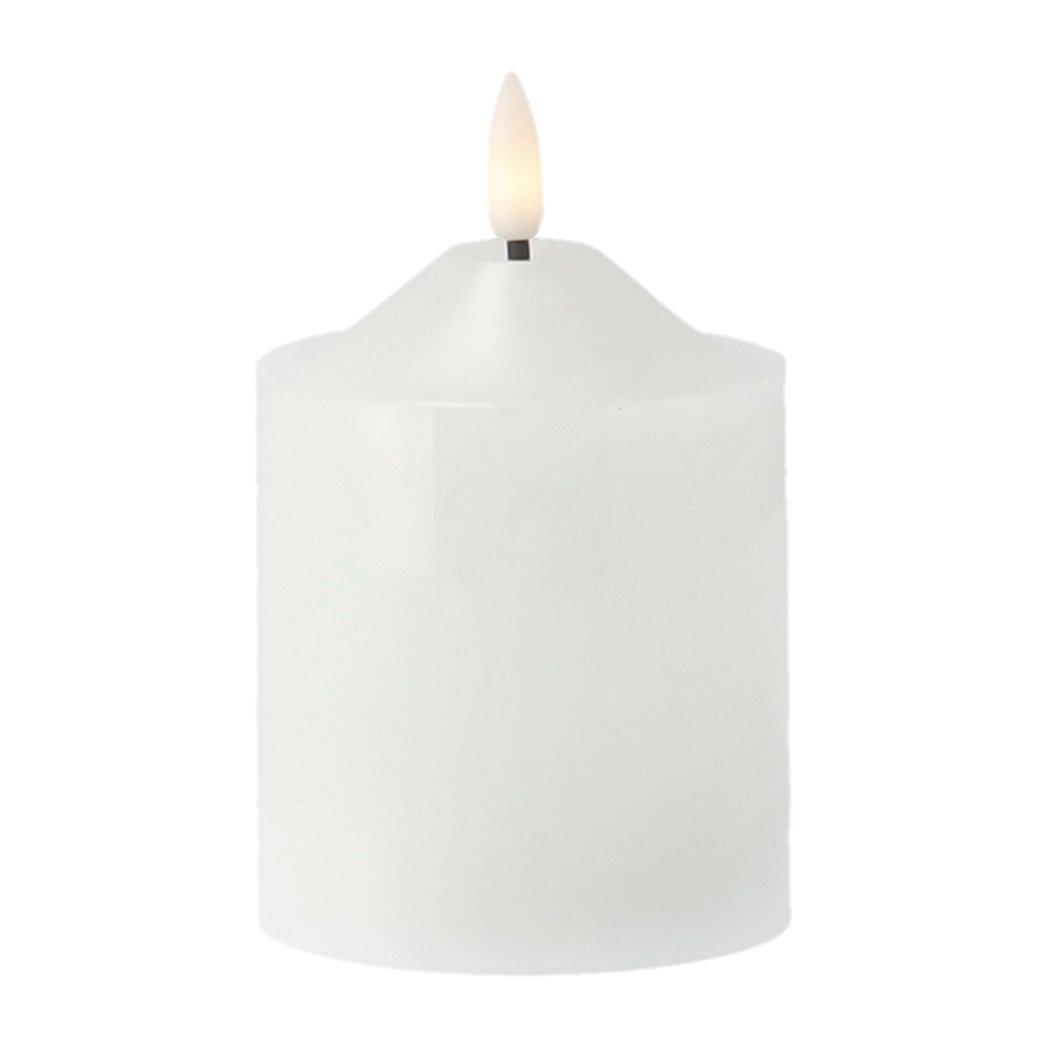 Scandi Essentials Bright block candle LED 12 cm White