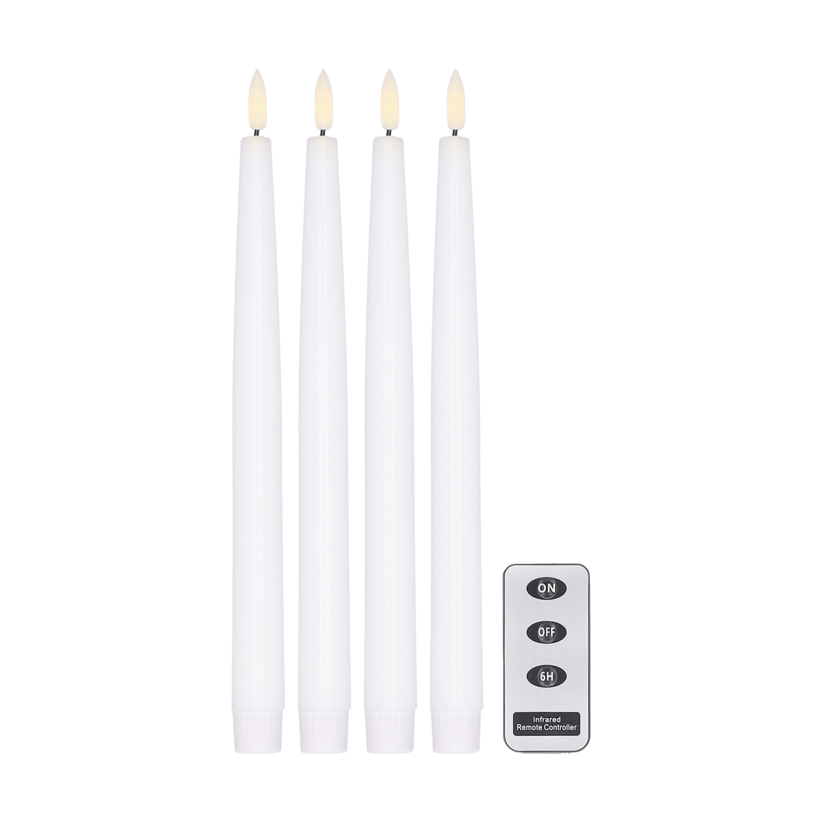 Scandi Essentials Bright LED-candle 28.5 cm 4-pack with remote control White