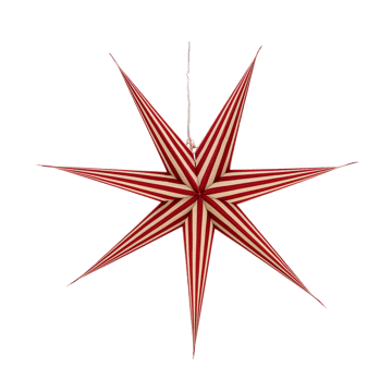 Bare advent star white-red stripes - 80 cm - Scandi Living