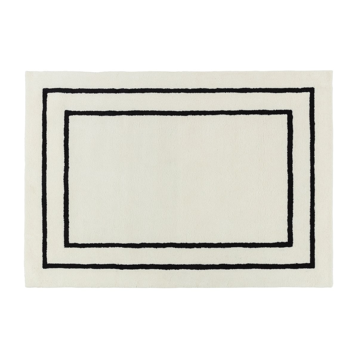 Scandi Living Borders wool carpet White-black 170x240 cm