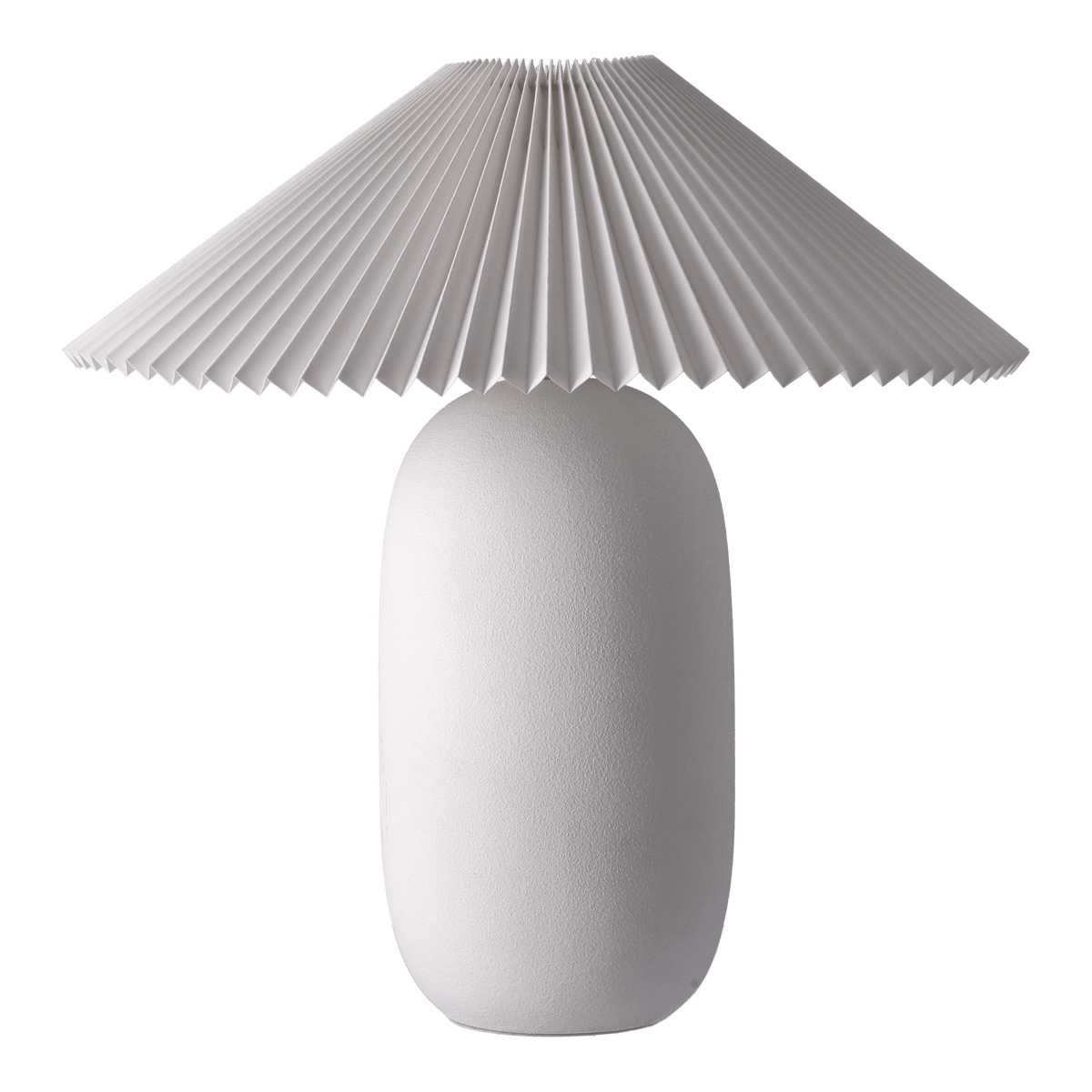 Scandi Living Boulder table lamp 48 cm white-pleated white Lamp base