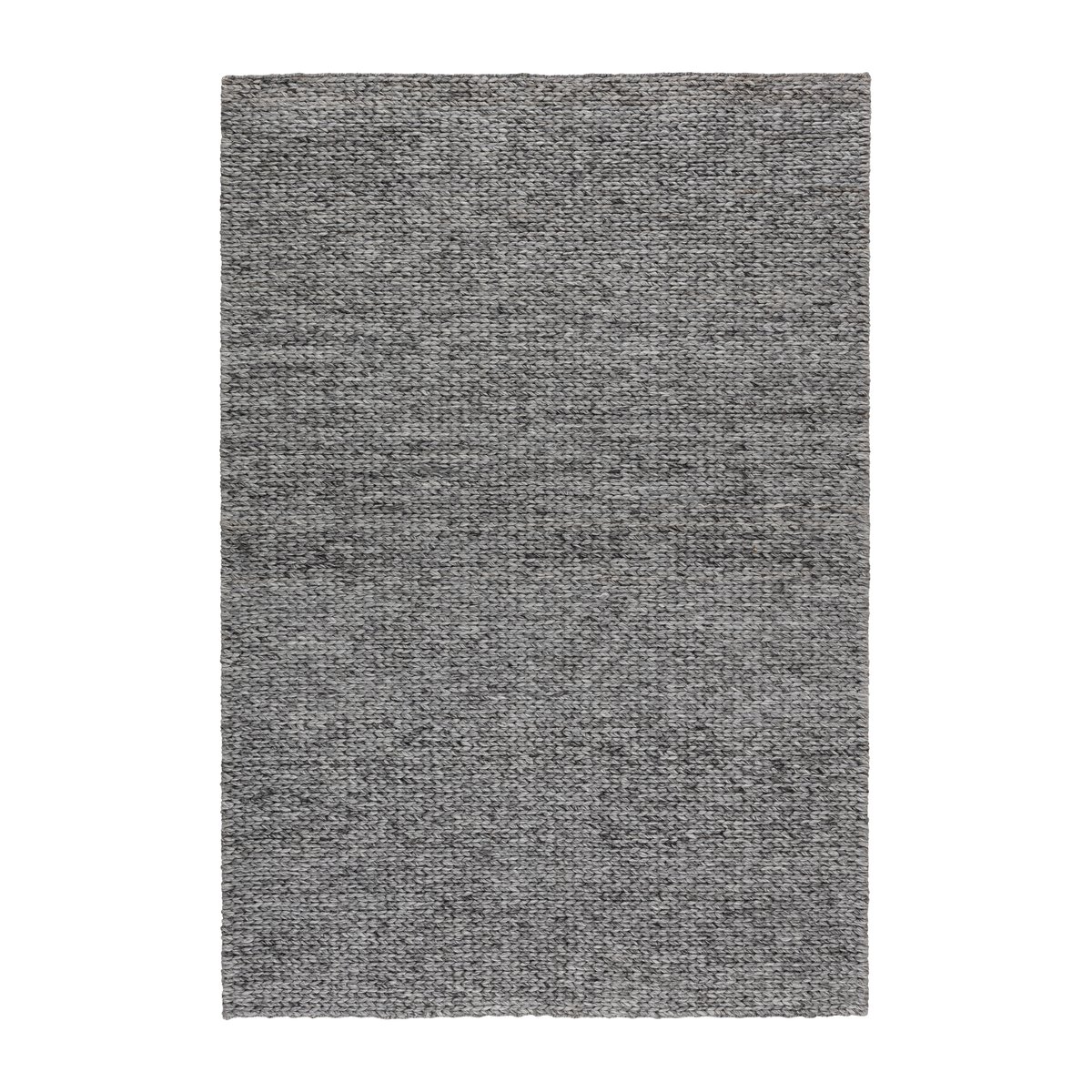 Scandi Living Braided wool carpet dark grey 170x240 cm