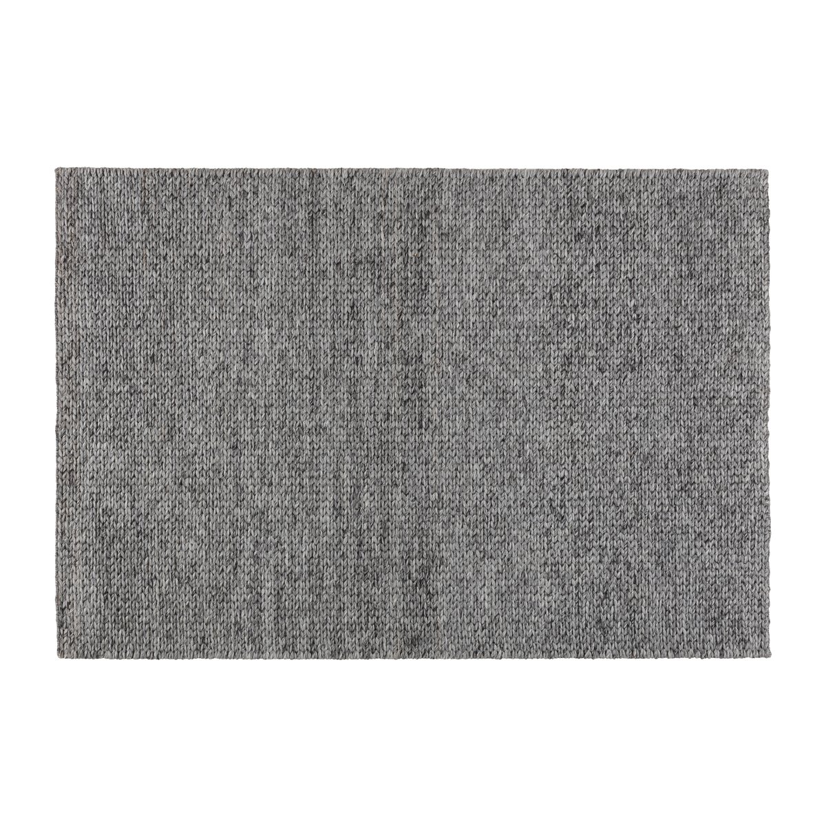 Scandi Living Braided wool carpet dark grey 200x300 cm