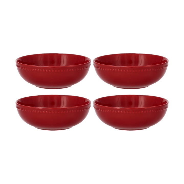 Dots breakfast bowl 60 cl 4-pack, Red Scandi Living