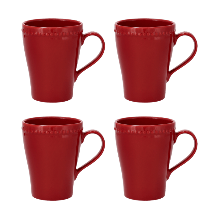 Dots mug 35 cl 4-pack, Red Scandi Living