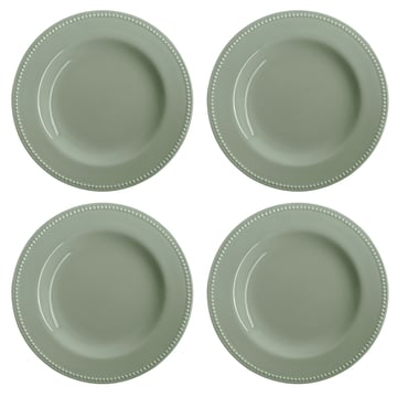 Dots plate 28 cm 4-pack green