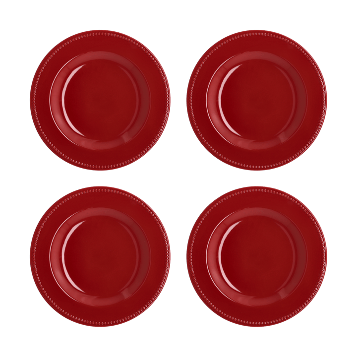 Dots plate 28 cm 4-pack, Red Scandi Living