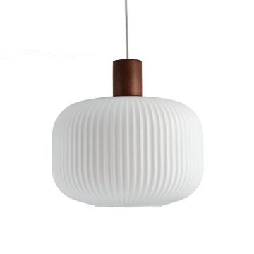 Fair ceiling lamp Ø30 cm - Frosted glass-dark stained ash - Scandi Living