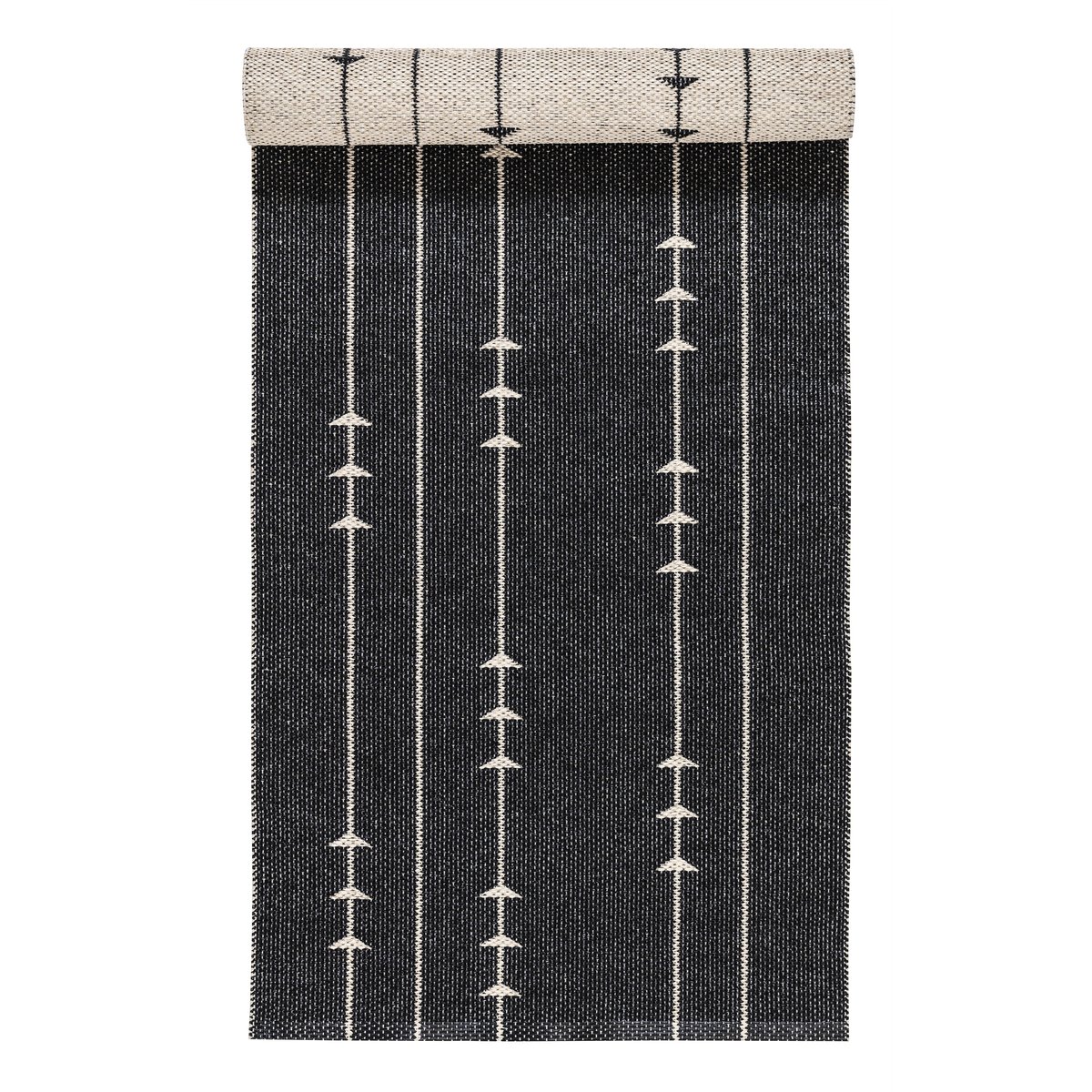 Scandi Living Fir rug nude-black 70x200 cm