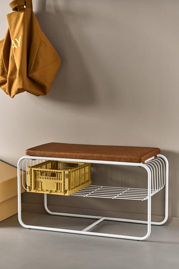 Nod bench/shoe rack 80x36x42 cm - White - Scandi Living