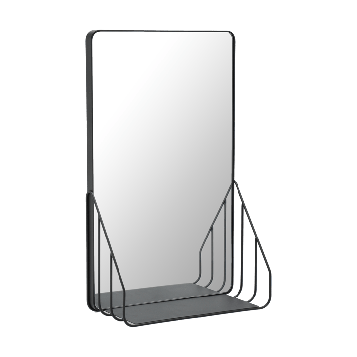 Nod mirror with shelf 30x50 cm - Black - Scandi Living