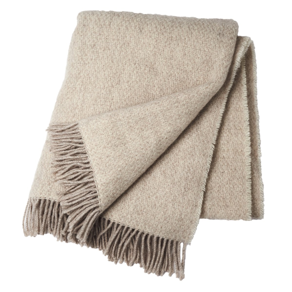 Scandi Living Sandstone wool throw 130x180 cm beige