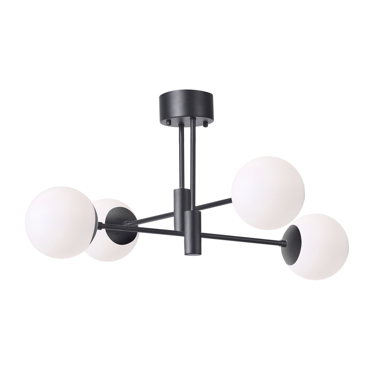 Scandi Living Solar ceiling lamp black 73 cm Frosted white