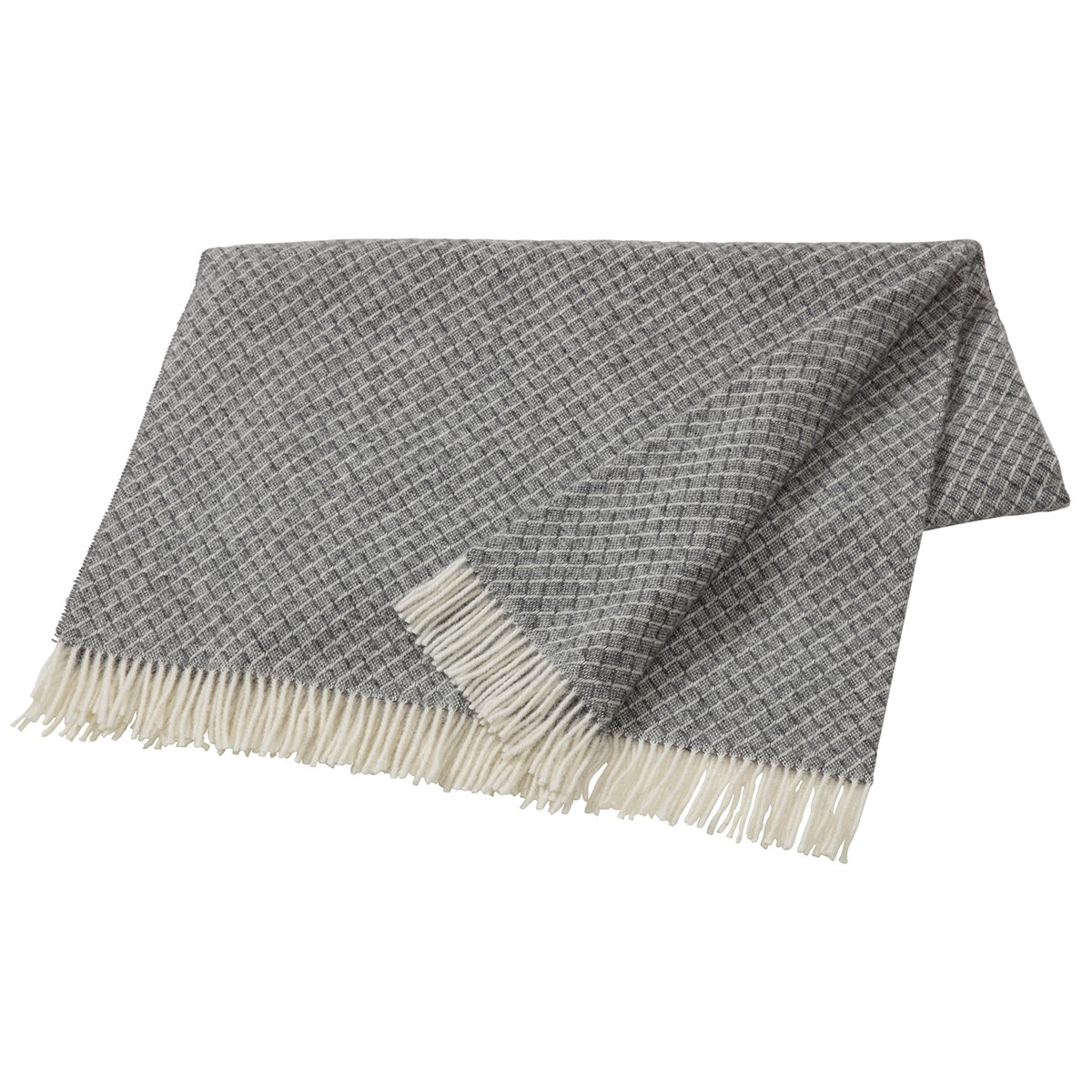 Scandi Living Wicker wool throw grey | Scandinavian Design | Wool blankets & throws | Grey