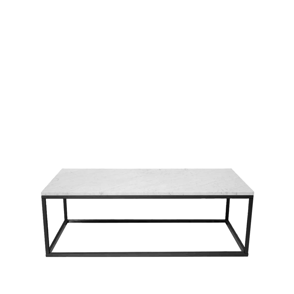 Scherlin Coffee table 11 Marble white, black lacquered stand