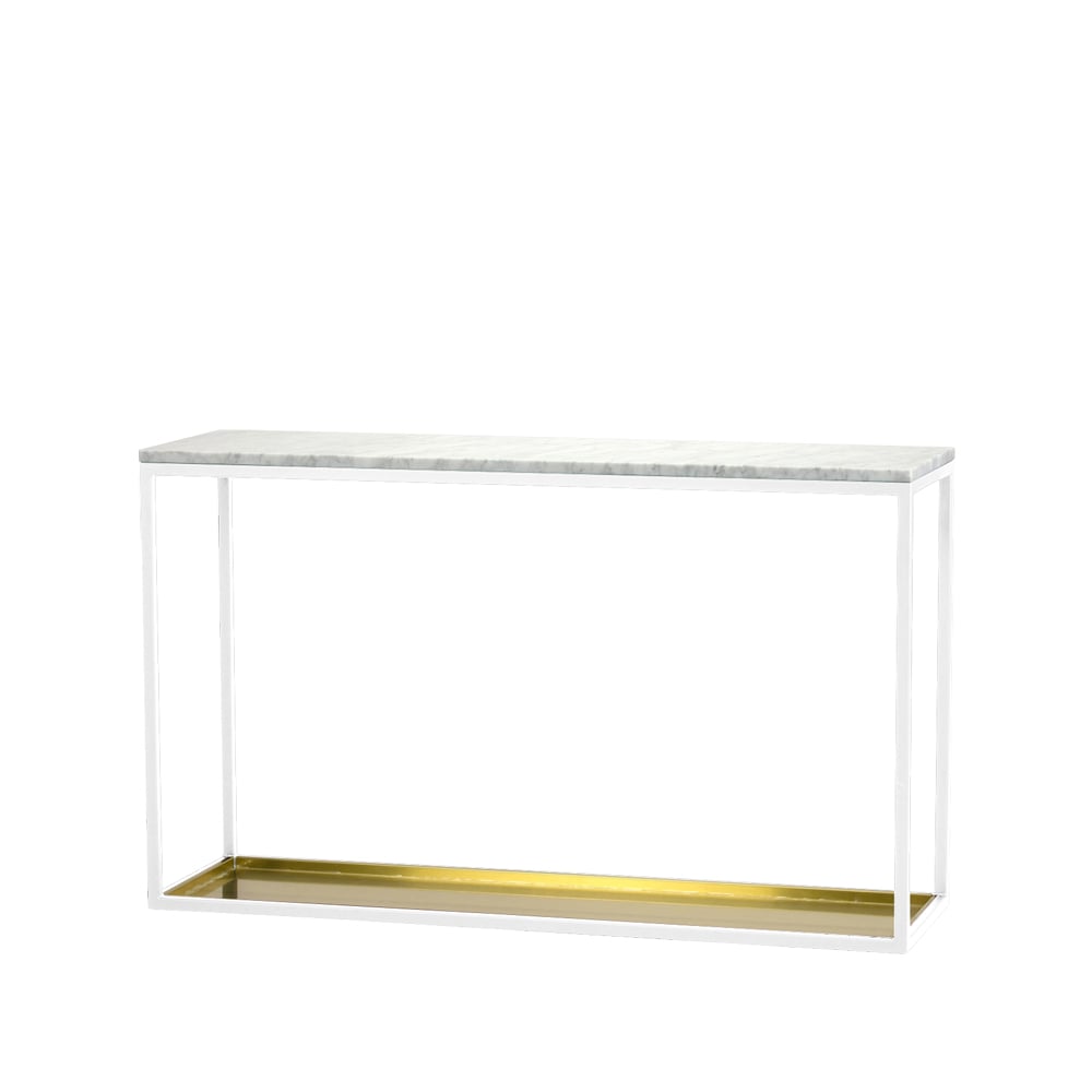 Scherlin Console table 11 Marble white, white lacquered stand