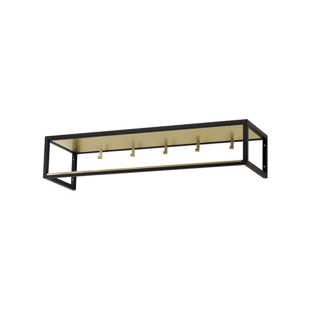 Scherlin Hall shelf 11 Black lacquer, brass plate