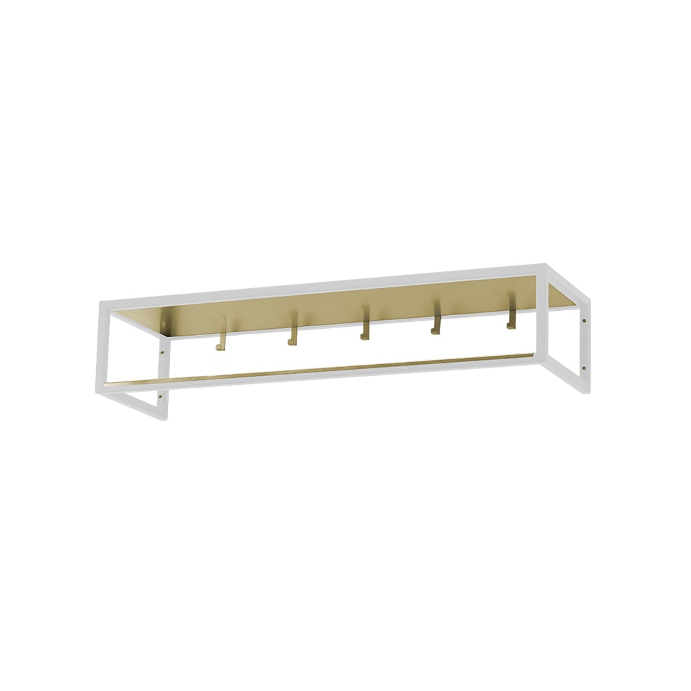 Scherlin Hall shelf 11 White lacquer, brass plate