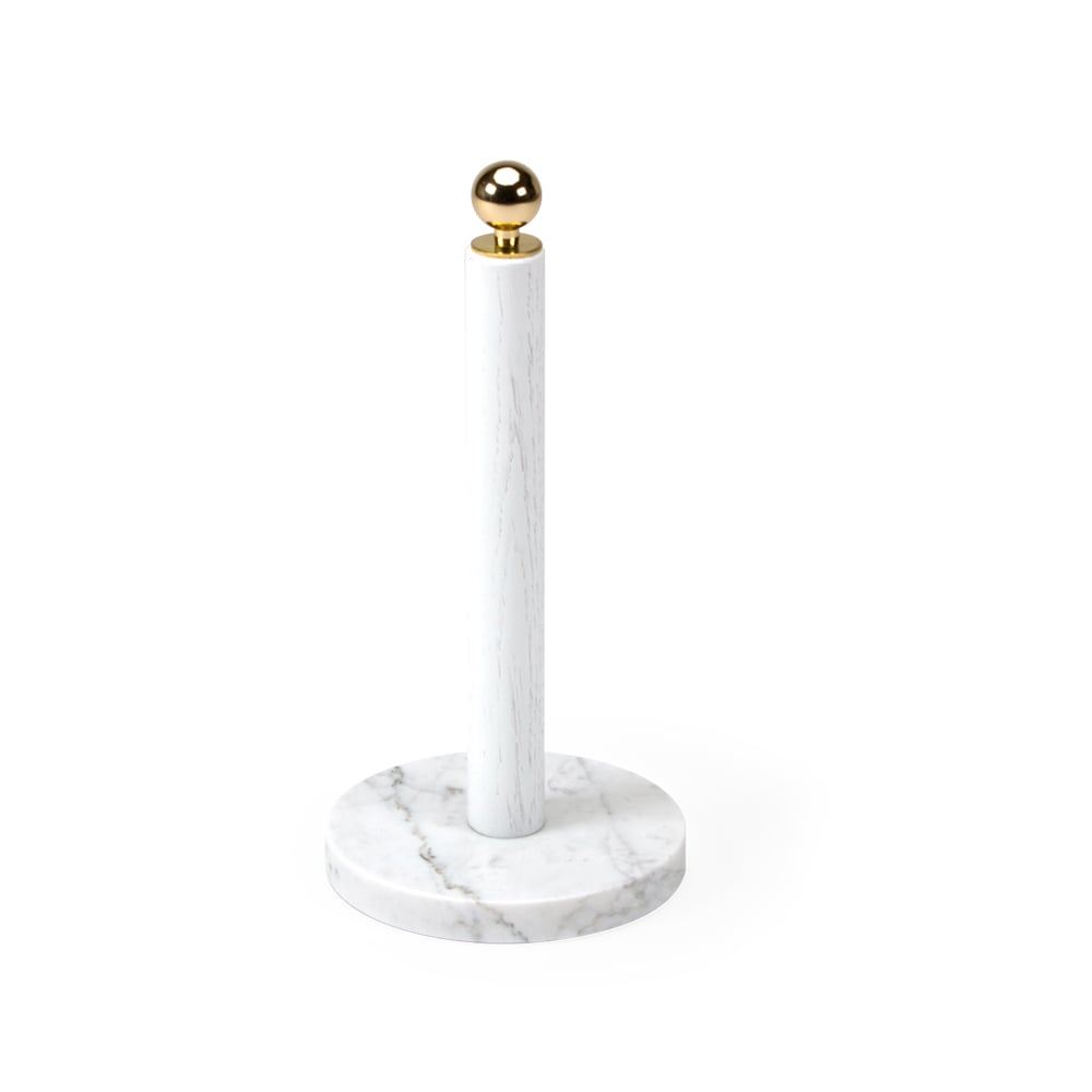 Scherlin Kitchen roll holder White, brass knob | Scandinavian Design | Kitchen towel holders | White