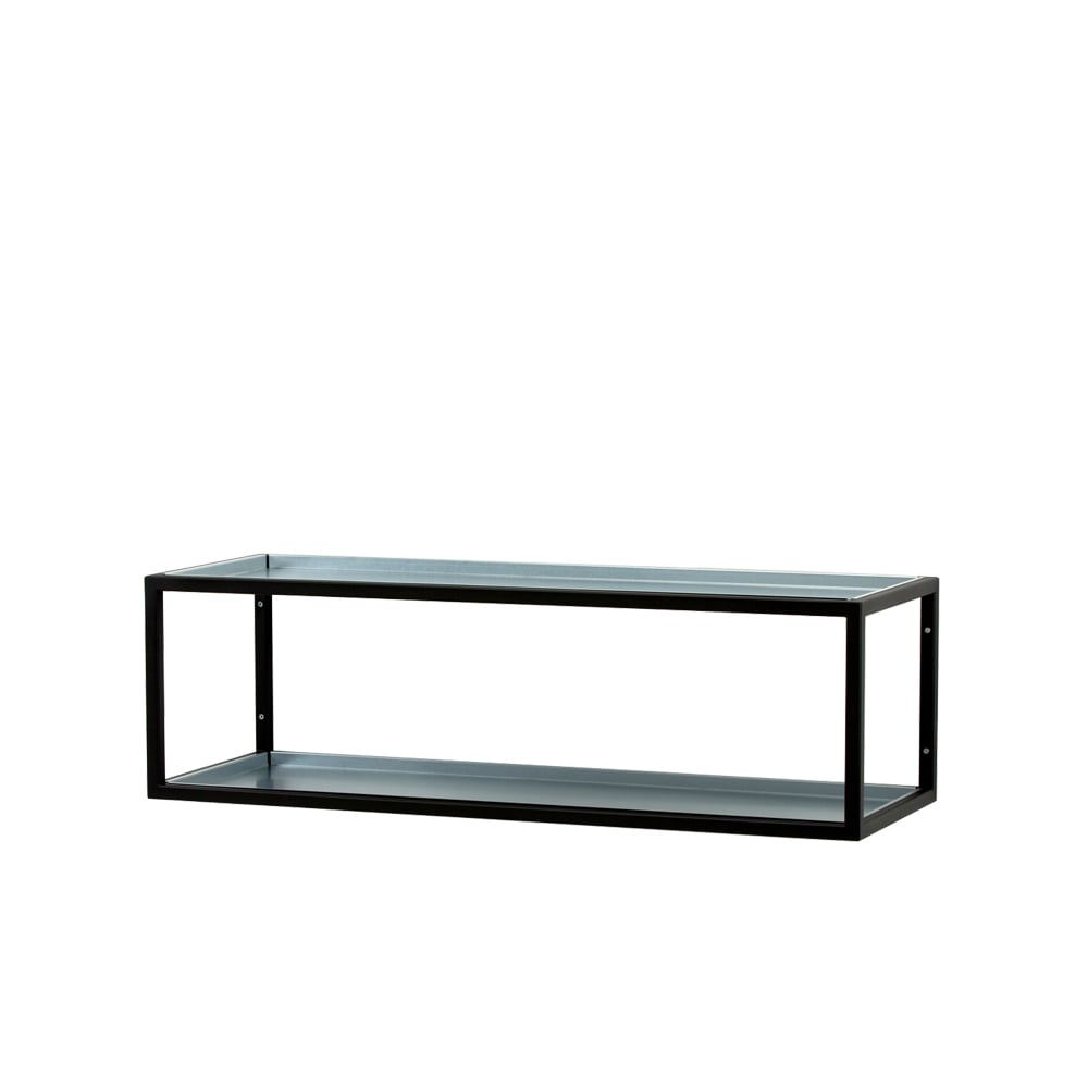 Scherlin Shoe shelf 11 Black lacquer, zinc plate, 2 levels